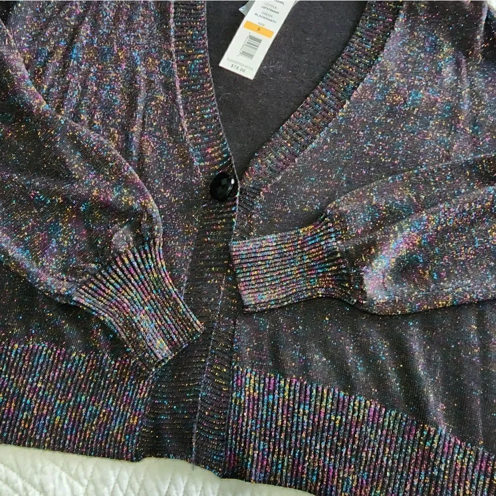 Joseph A multicolored metallic parade luxecore button front cardigan